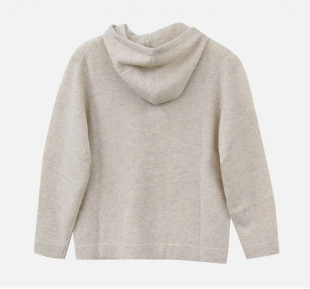 カシミヤ100% フーデッドニット BEIGE