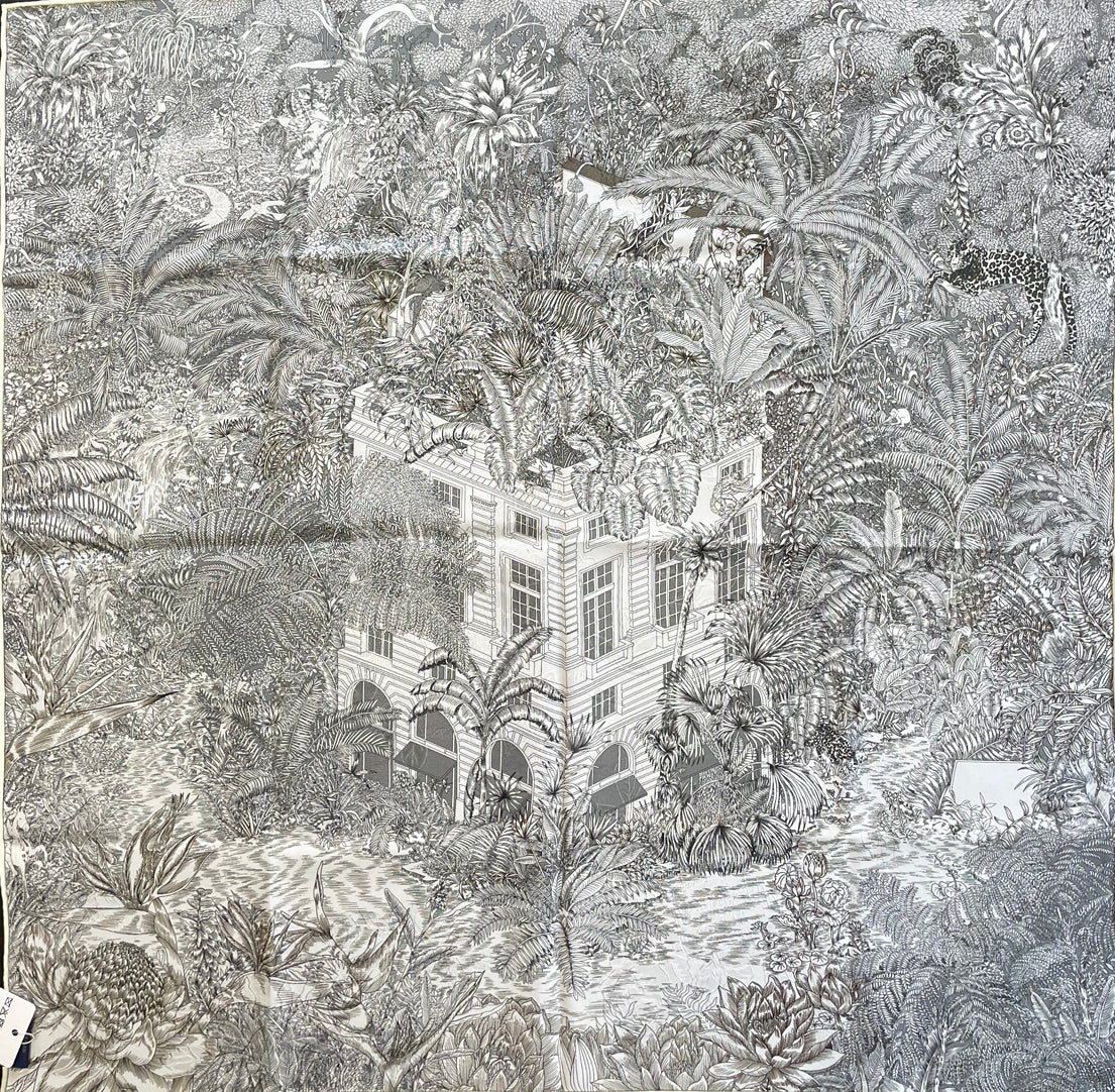 SILK100% リバーシブルスカーフ 65×65㎝