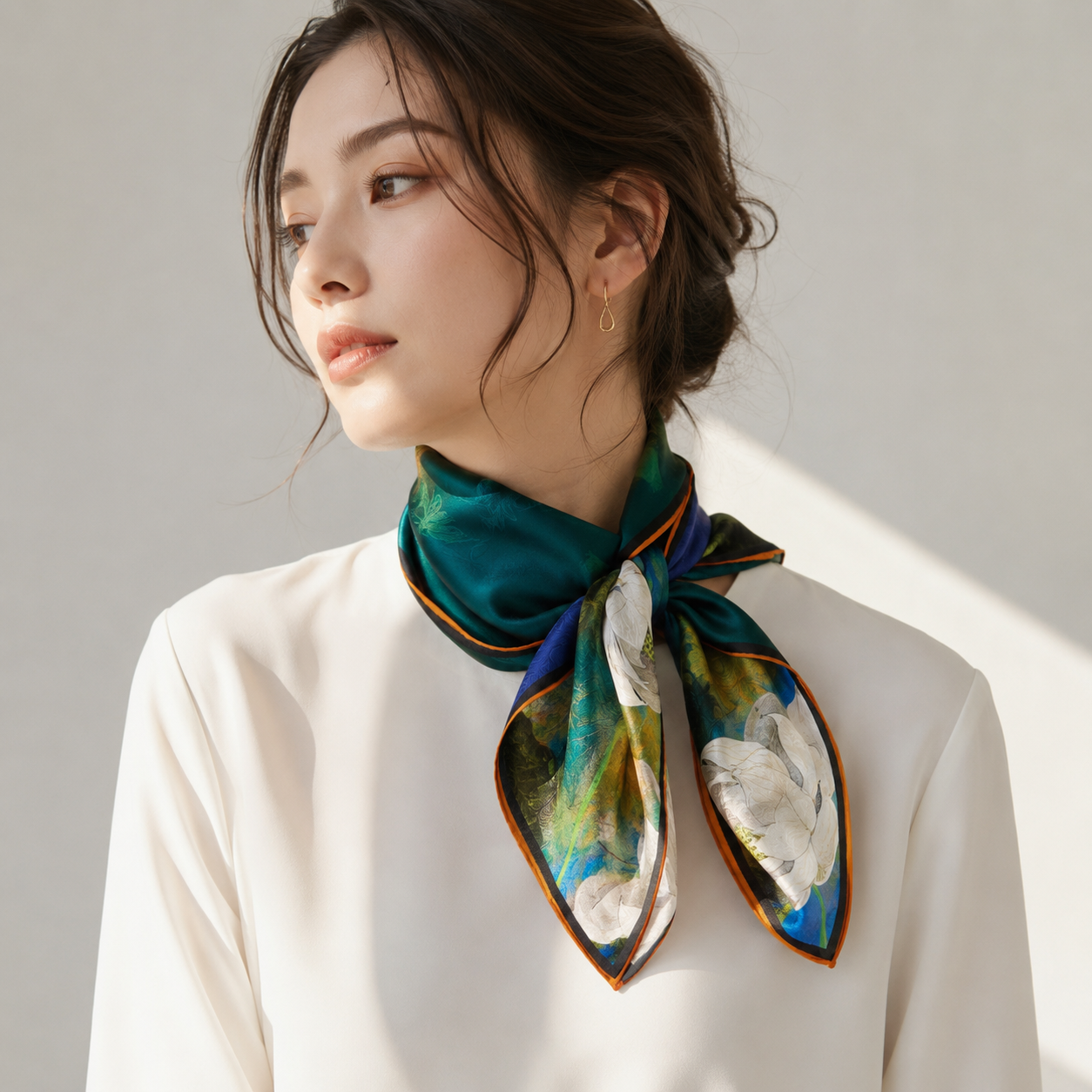 Silk scarf reversible