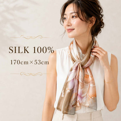 SILK100％  スカーフ 170×53㎝