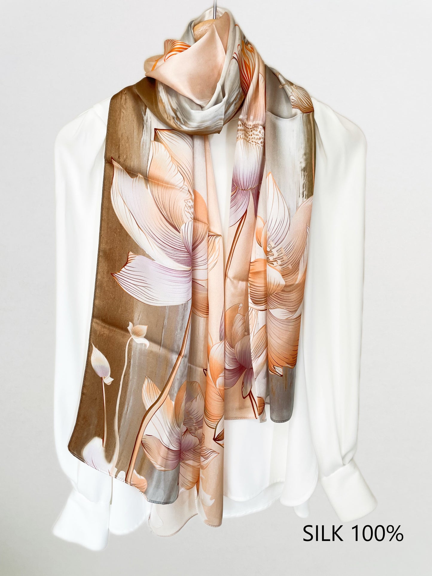 SILK100％  スカーフ 170×53㎝