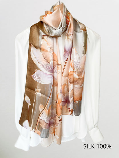 SILK100％  スカーフ 170×53㎝