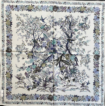 SILK100％  リバーシブルスカーフ 65×65㎝