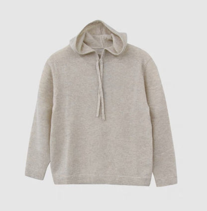 カシミヤ100％   フーデッドニット BEIGE