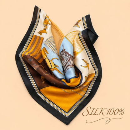 SILK100％  スカーフ 53×53㎝