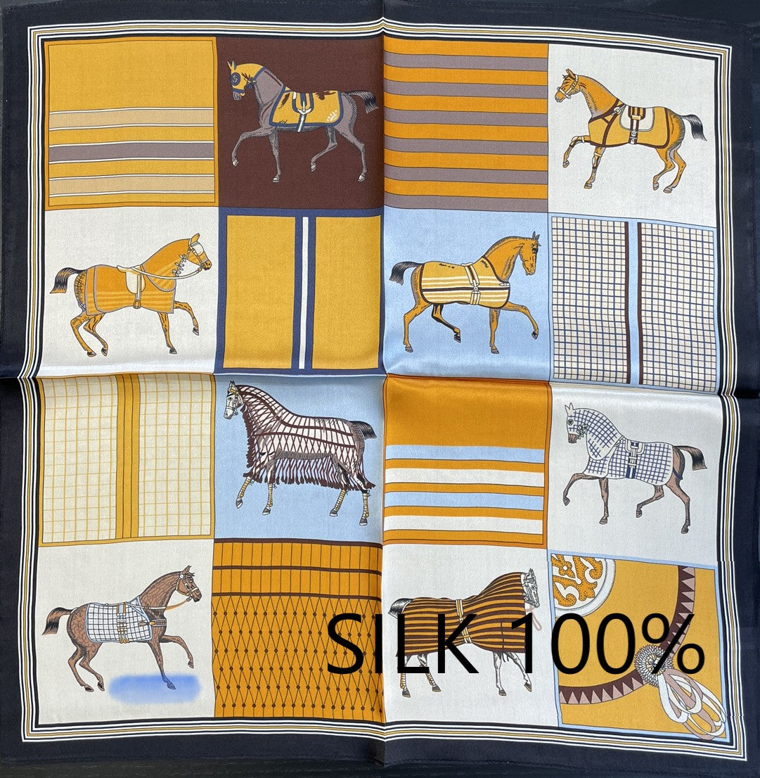 SILK100％  スカーフ 53×53㎝