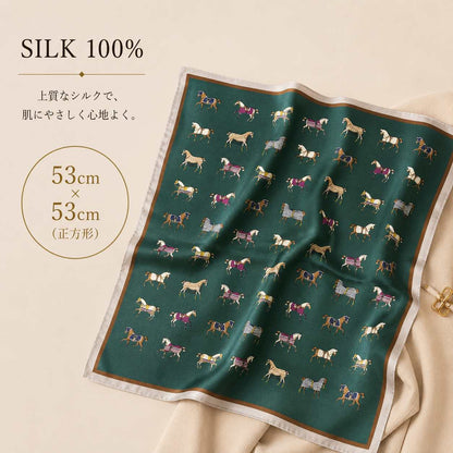 SILK100％  スカーフ 53×53㎝
