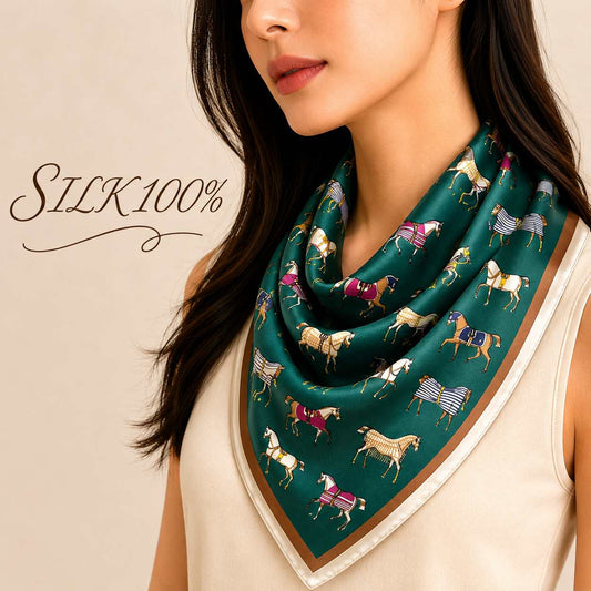 SILK100％  スカーフ 53×53㎝