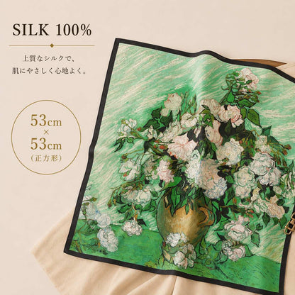 SILK100％  スカーフ 53×53㎝