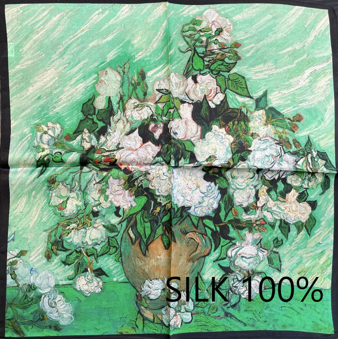 SILK100％  スカーフ 53×53㎝