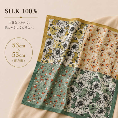 SILK100％  スカーフ 53×53㎝