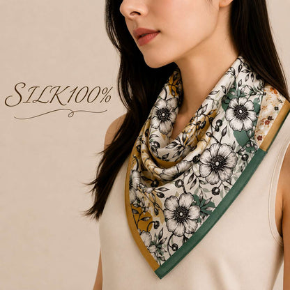 SILK100％  スカーフ 53×53㎝