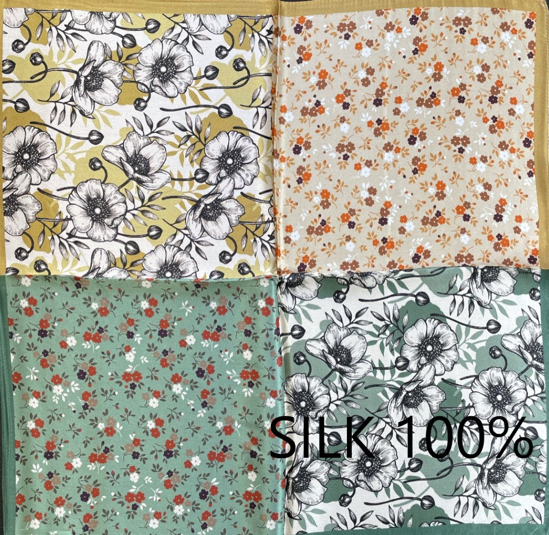 SILK100％  スカーフ 53×53㎝