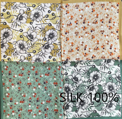 SILK100％  スカーフ 53×53㎝