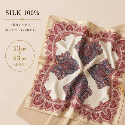 SILK100％  スカーフ 53×53㎝