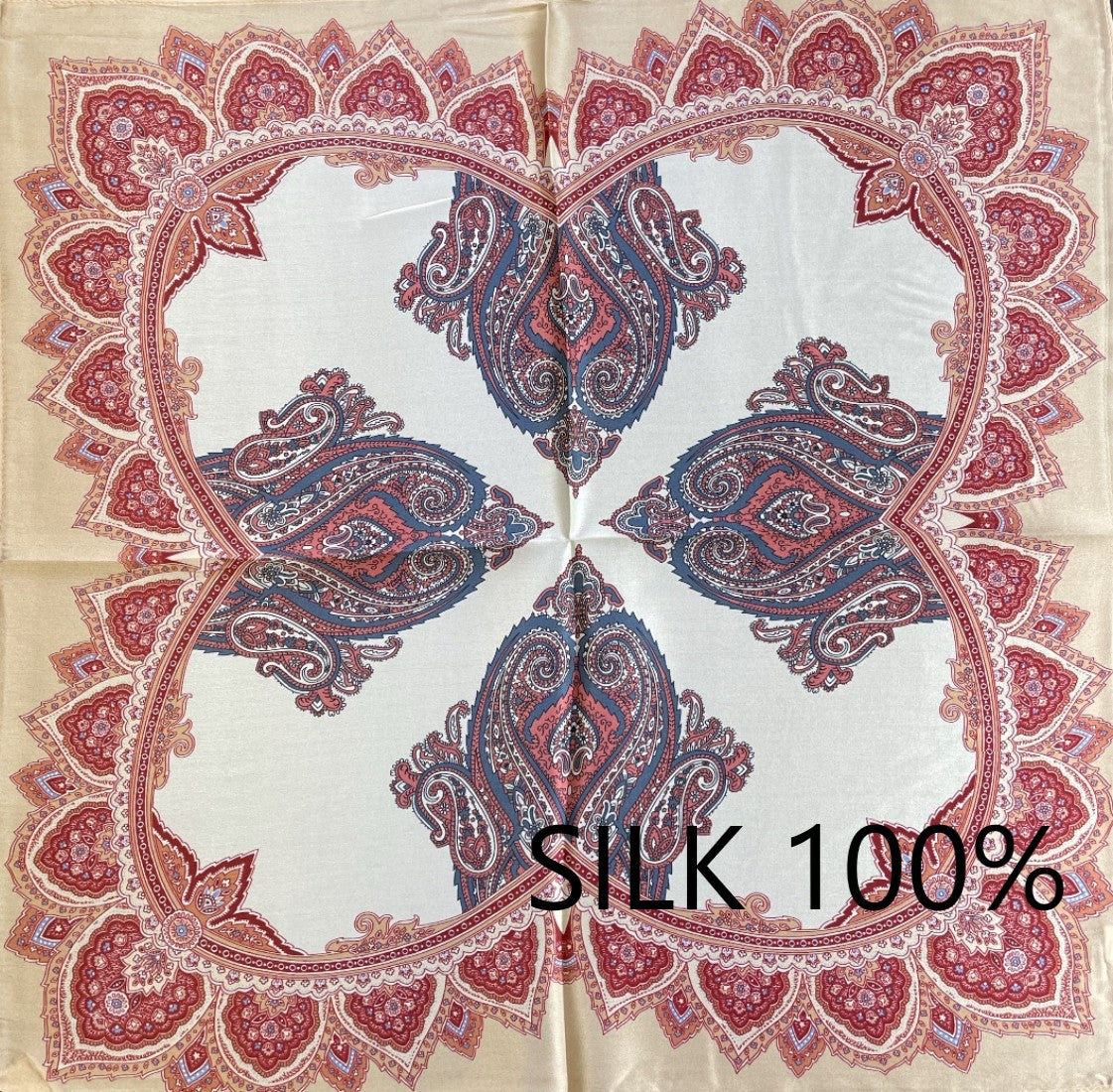 SILK100％  スカーフ 53×53㎝