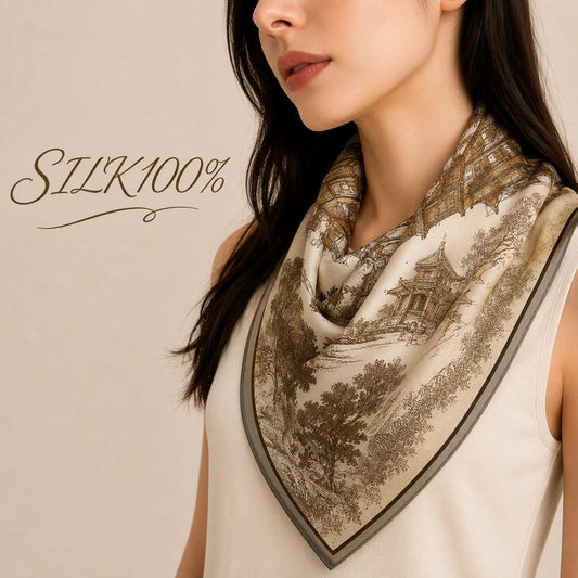 SILK100％  スカーフ 53×53㎝