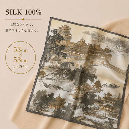 SILK100％  スカーフ 53×53㎝