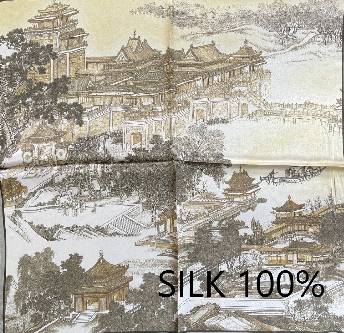 SILK100％  スカーフ 53×53㎝