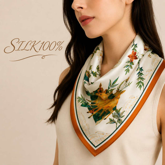 SILK100％  スカーフ 53×53㎝