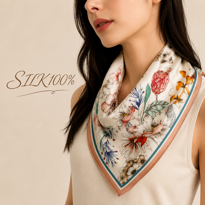 SILK100％  スカーフ 53×53㎝