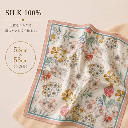 SILK100％  スカーフ 53×53㎝