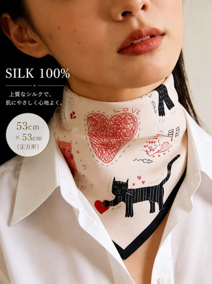 SILK100％  スカーフ 53×53㎝