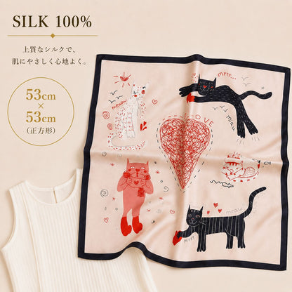 SILK100％  スカーフ 53×53㎝