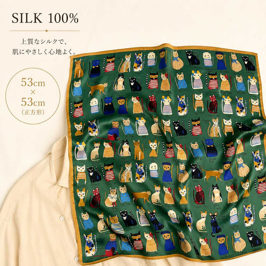 SILK100％  スカーフ 53×53㎝
