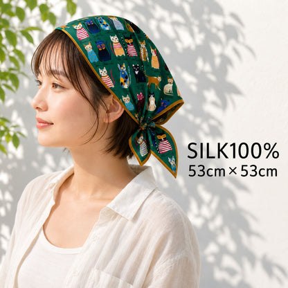 SILK100％  スカーフ 53×53㎝