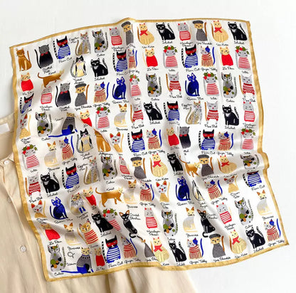 SILK100％  スカーフ 53×53㎝