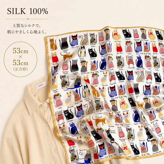 SILK100％  スカーフ 53×53㎝