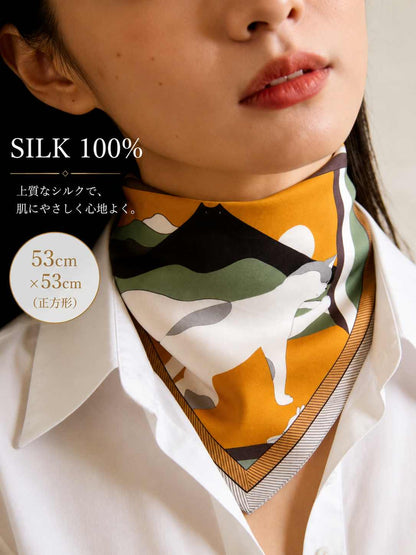 SILK100％  スカーフ 53×53㎝