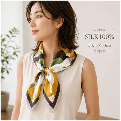 SILK100％  スカーフ 53×53㎝