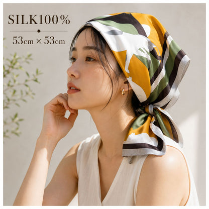 SILK100％  スカーフ 53×53㎝
