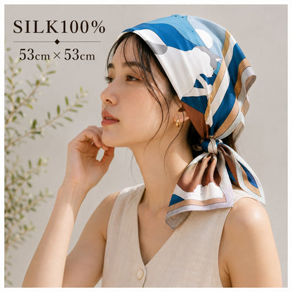 SILK100％  スカーフ 53×53㎝