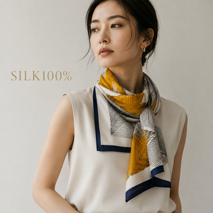 SILK100％  スカーフ 170×53㎝