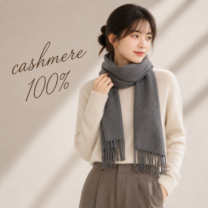カシミヤ100％   マフラー DARK GRAY