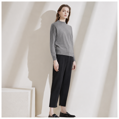 カシミヤ100％   モックネックセーター GRAY