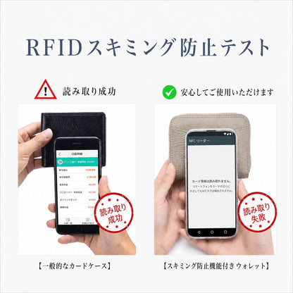 レザー ミニ財布 ラウンドファスナー