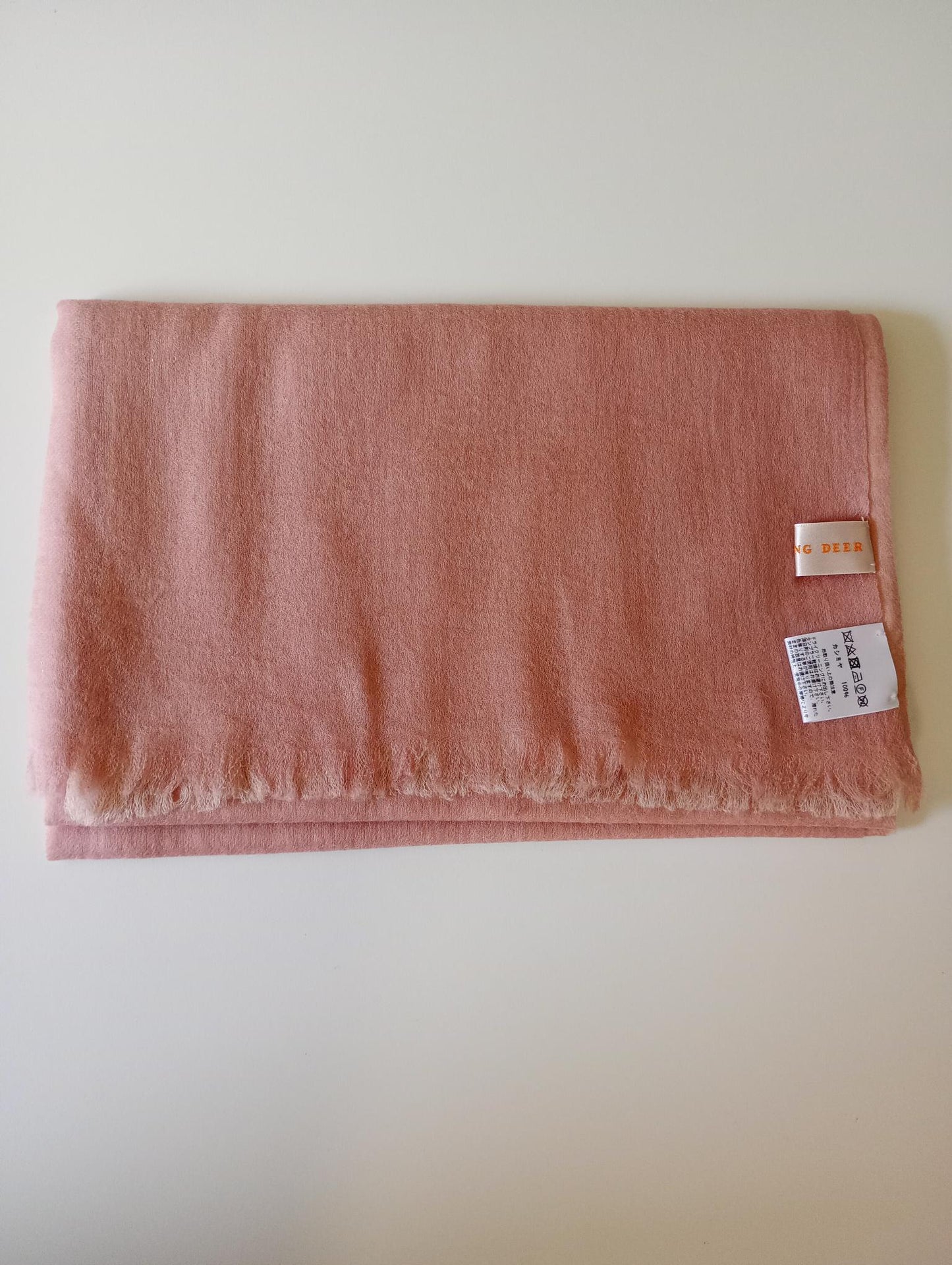 カシミヤ100％   ストール PINK×WHITE