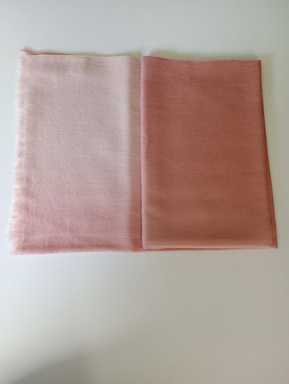 カシミヤ100％   ストール PINK×WHITE