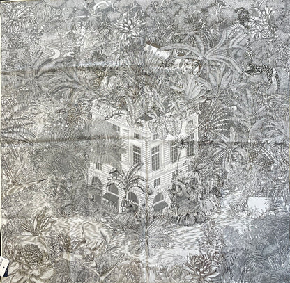 SILK100％  リバーシブルスカーフ 65×65㎝